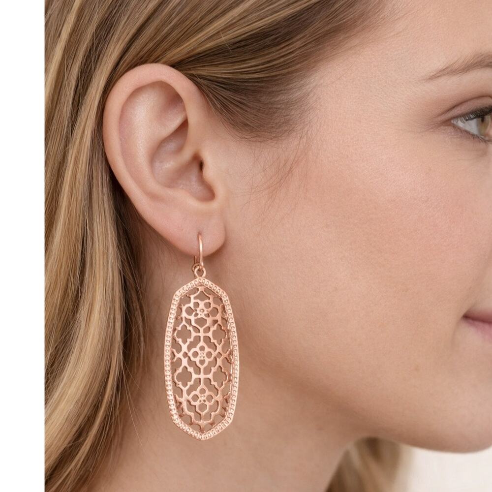 Kendra Scott Elle Earrings Filigree Rose Gold